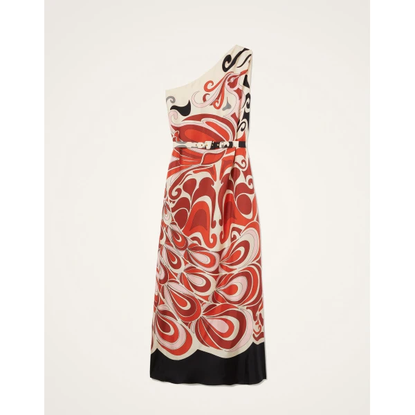 La DoubleJ Long And Sassy Dress Tangle Light Blue in Silk Twill - Dresses - Milanese Maximalist Fashion at Coveti