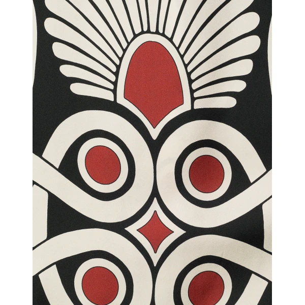 La DoubleJ Long Camerino Dress Blooming Tulip Placée Dark Green in Crepe De Chine - Dresses - Milanese Maximalist Fashion at Coveti