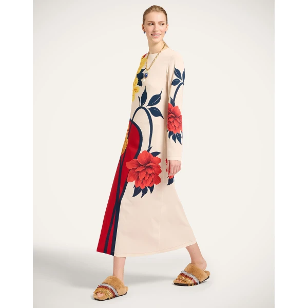 La DoubleJ Long Camerino Dress Tackle Black in Crepe De Chine Silk - Dresses - Milanese Maximalist Fashion at Coveti