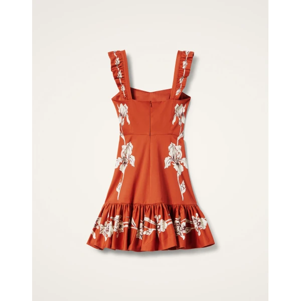 La DoubleJ Long Sleeve Swing Dress Peony Placée Light Blue in Sablé - Dresses - Milanese Maximalist Fashion at Coveti