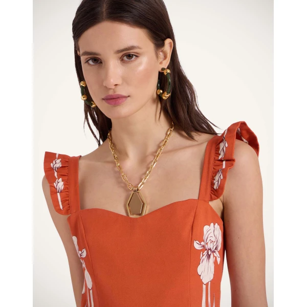 La DoubleJ Long Sleeve Swing Dress Peony Placée Light Blue in Sablé - Dresses - Milanese Maximalist Fashion at Coveti