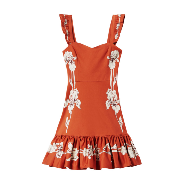 La DoubleJ Long Sleeve Swing Dress Peony Placée Light Blue in Sablé - Dresses - Milanese Maximalist Fashion at Coveti