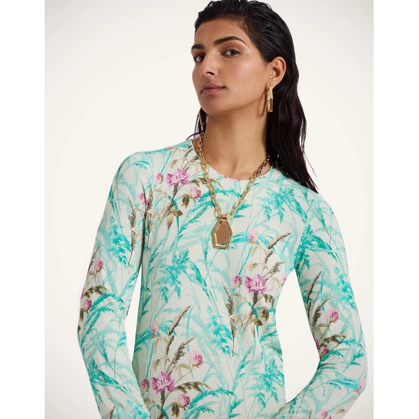 La DoubleJ Long and Sassy Dress Lilium Turchese in Silk Twill - Dresses - Milanese Maximalist Fashion at Coveti
