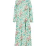 La DoubleJ Long and Sassy Dress Lilium Turchese in Silk Twill - Dresses - Milanese Maximalist Fashion at Coveti