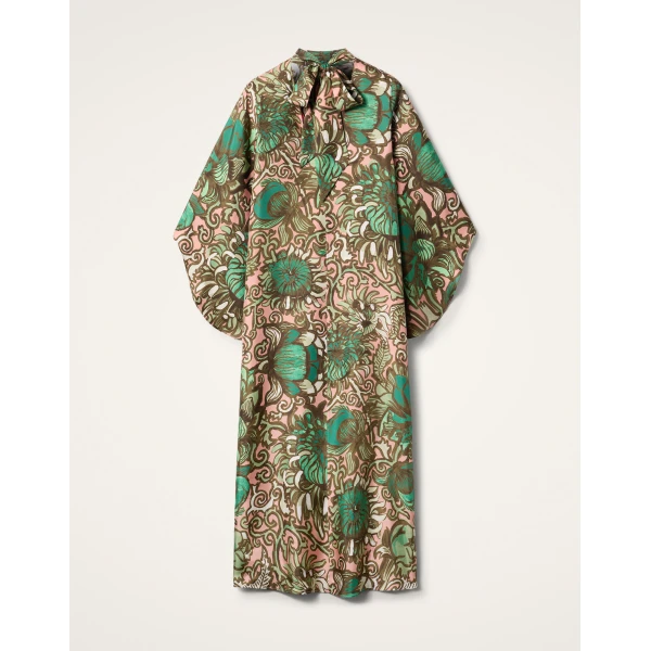 La DoubleJ Magnifico Dress Anemone Pink in Twill Silk - Dresses - Milanese Maximalist Fashion at Coveti