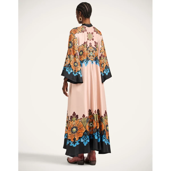 La DoubleJ Magnifico Dress Bounty Placée Orange in Silk Twill - Dresses - Milanese Maximalist Fashion at Coveti