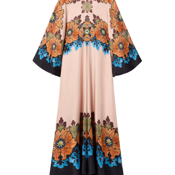 La DoubleJ Magnifico Dress Bounty Placée Orange in Silk Twill - Dresses - Milanese Maximalist Fashion at Coveti