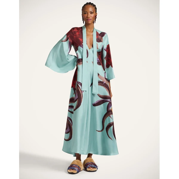 La DoubleJ Magnifico Dress Florence Placée Ivory in Silk Twill - Dresses - Milanese Maximalist Fashion at Coveti