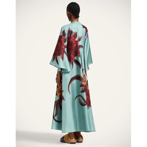 La DoubleJ Magnifico Dress Florence Placée Ivory in Silk Twill - Dresses - Milanese Maximalist Fashion at Coveti