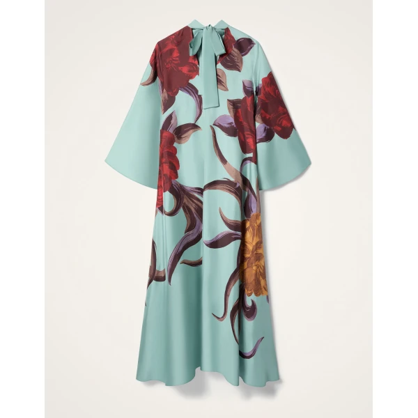 La DoubleJ Magnifico Dress Florence Placée Ivory in Silk Twill - Dresses - Milanese Maximalist Fashion at Coveti