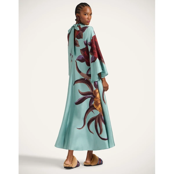 La DoubleJ Magnifico Dress Florence Placée Ivory in Silk Twill - Dresses - Milanese Maximalist Fashion at Coveti