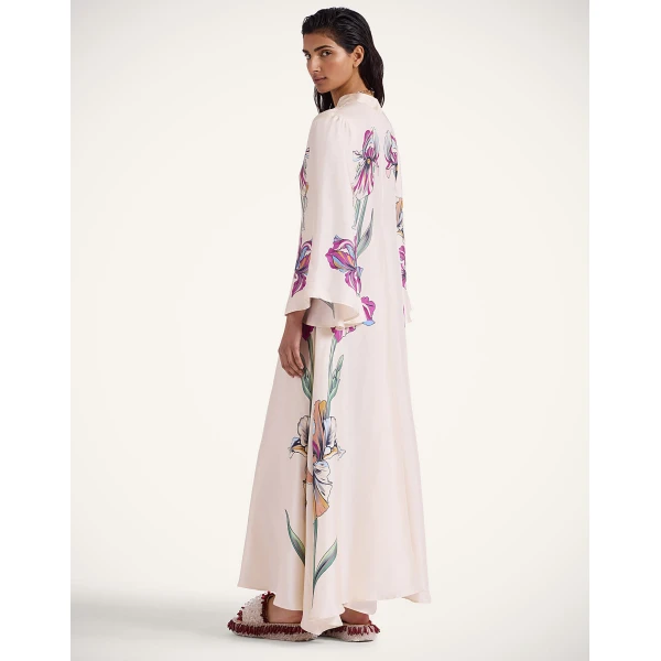 La DoubleJ Magnifico Dress Iris Placée Ivory in Silk Twill - Dresses - Milanese Maximalist Fashion at Coveti