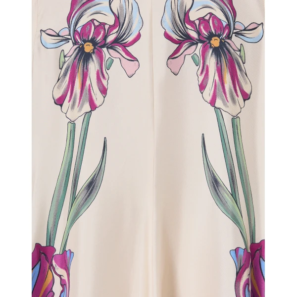 La DoubleJ Magnifico Dress Iris Placée Ivory in Silk Twill - Dresses - Milanese Maximalist Fashion at Coveti