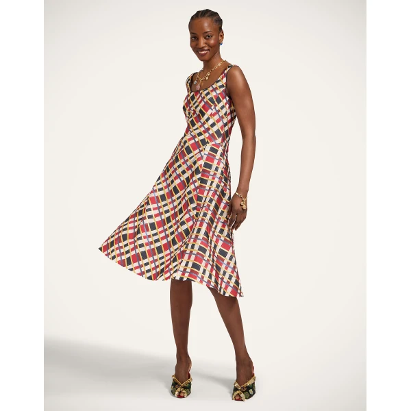 La DoubleJ Magnifico Dress Kerylos Placée Dark Green in Silk Twill - Dresses - Milanese Maximalist Fashion at Coveti
