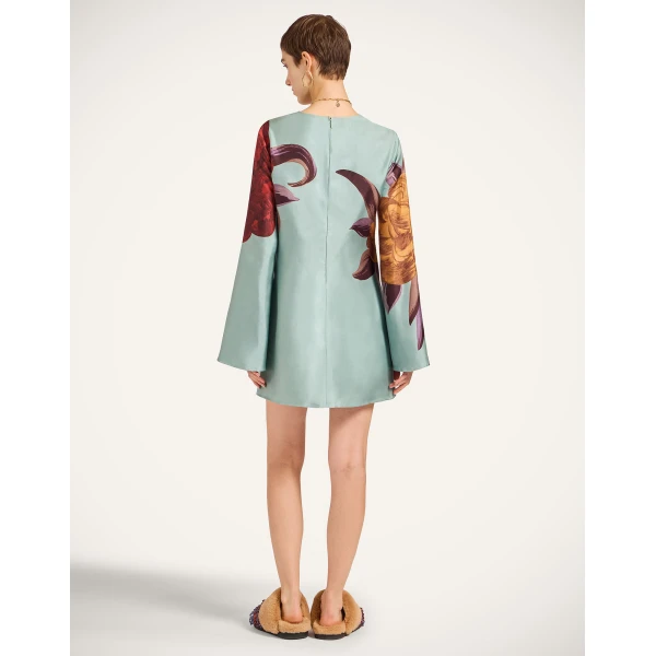 La DoubleJ Magnifico Dress Mix Tiles Placée Black in Silk Twill - Dresses - Milanese Maximalist Fashion at Coveti