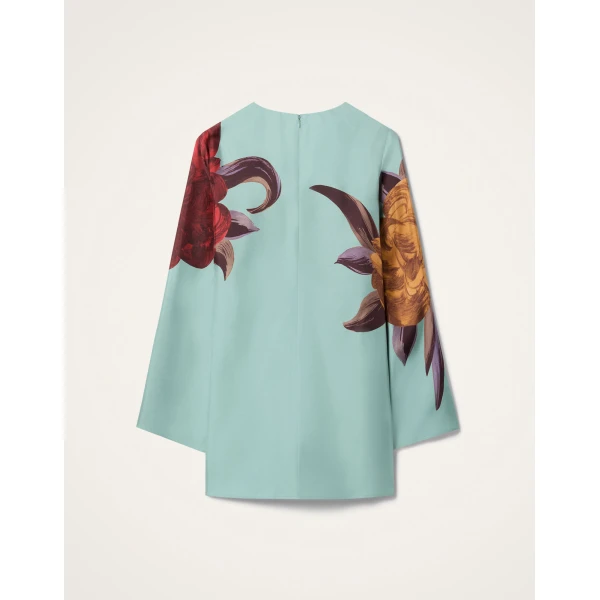 La DoubleJ Magnifico Dress Mix Tiles Placée Black in Silk Twill - Dresses - Milanese Maximalist Fashion at Coveti