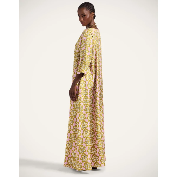La DoubleJ Magnifico Dress Monstera in Silk Twill - Dresses - Milanese Maximalist Fashion at Coveti