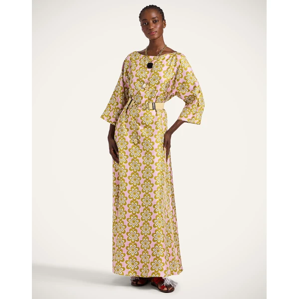 La DoubleJ Magnifico Dress Monstera in Silk Twill - Dresses - Milanese Maximalist Fashion at Coveti