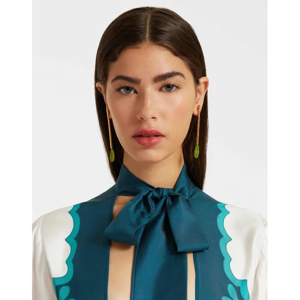 La DoubleJ Magnifico Dress Morpheus Placée Orange in Silk Twill - Dresses - Milanese Maximalist Fashion at Coveti