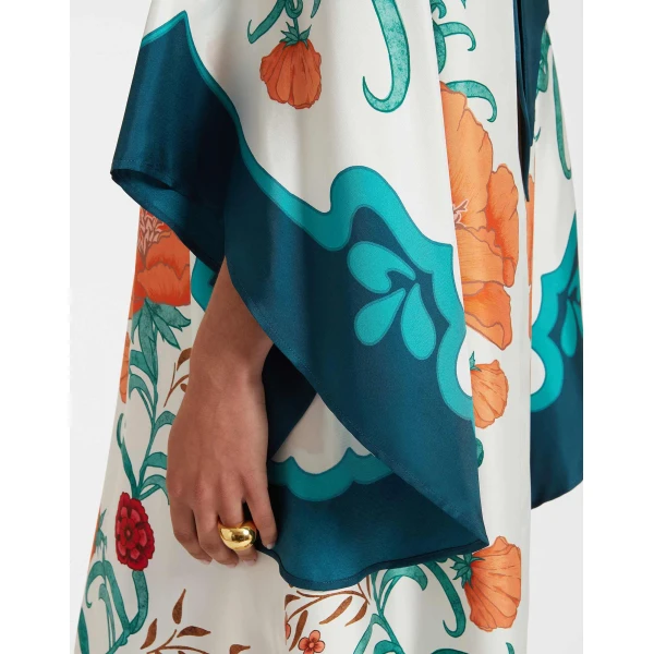 La DoubleJ Magnifico Dress Morpheus Placée Orange in Silk Twill - Dresses - Milanese Maximalist Fashion at Coveti