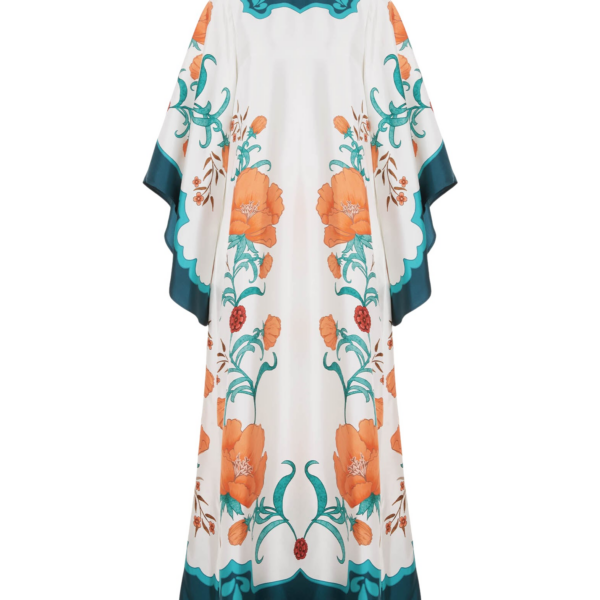 La DoubleJ Magnifico Dress Morpheus Placée Orange in Silk Twill - Dresses - Milanese Maximalist Fashion at Coveti