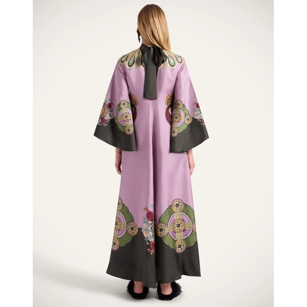 La DoubleJ Magnifico Dress Nucleus Placée Dusty Pink in Silk Twill - Dresses - Milanese Maximalist Fashion at Coveti