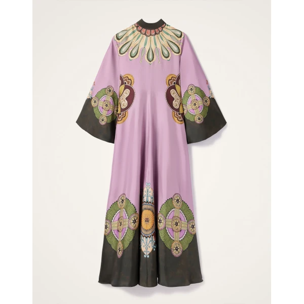 La DoubleJ Magnifico Dress Nucleus Placée Dusty Pink in Silk Twill - Dresses - Milanese Maximalist Fashion at Coveti