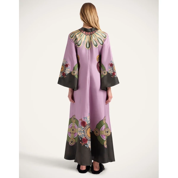 La DoubleJ Magnifico Dress Nucleus Placée Dusty Pink in Silk Twill - Dresses - Milanese Maximalist Fashion at Coveti