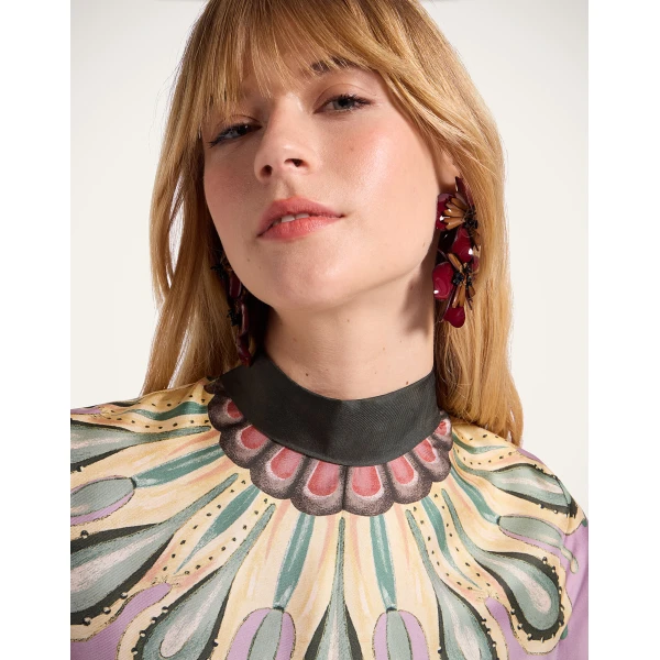 La DoubleJ Magnifico Dress Nucleus Placée Dusty Pink in Silk Twill - Dresses - Milanese Maximalist Fashion at Coveti
