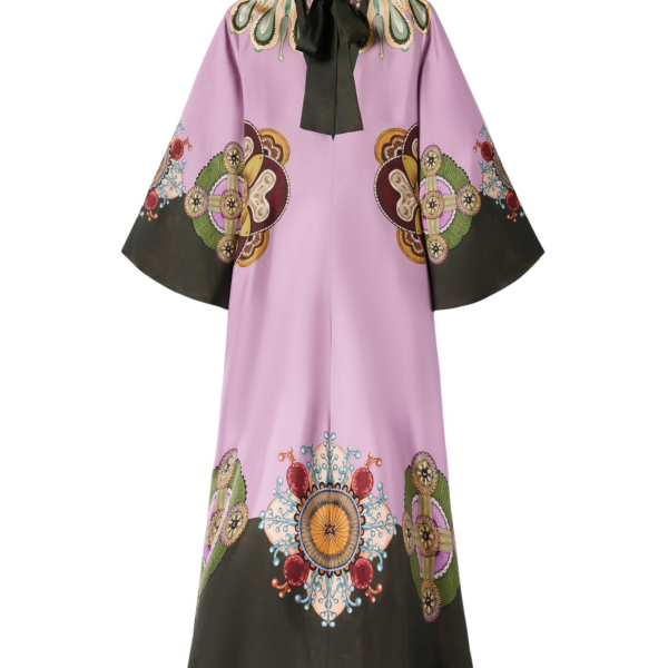 La DoubleJ Magnifico Dress Nucleus Placée Dusty Pink in Silk Twill - Dresses - Milanese Maximalist Fashion at Coveti