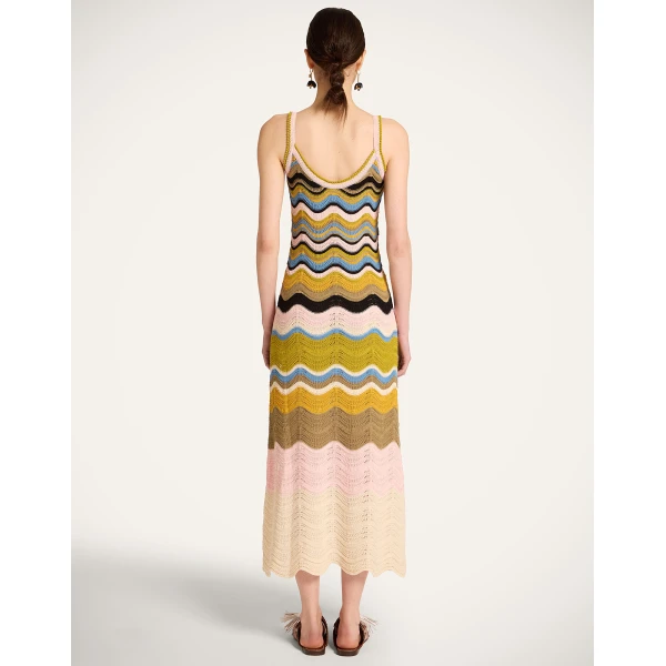 La DoubleJ Magnifico Dress Peony Placée Light Blue in Silk Twill - Dresses - Milanese Maximalist Fashion at Coveti