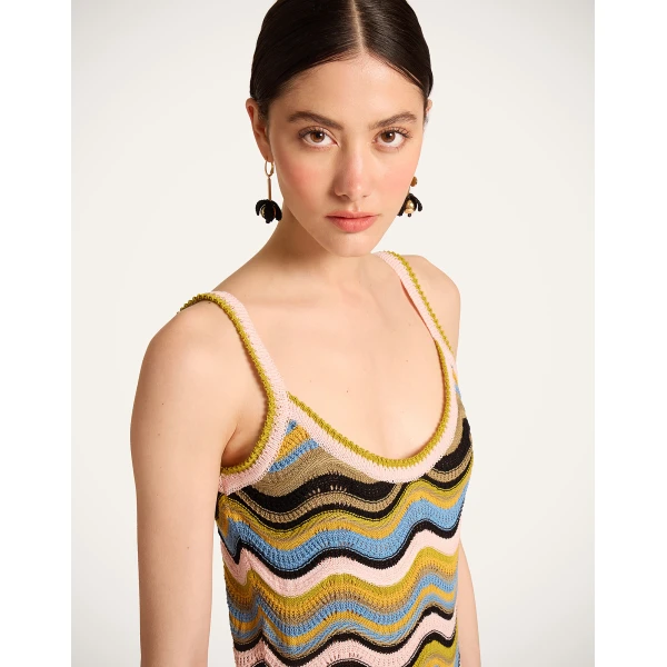 La DoubleJ Magnifico Dress Peony Placée Light Blue in Silk Twill - Dresses - Milanese Maximalist Fashion at Coveti