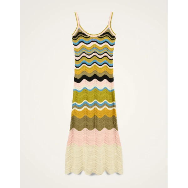 La DoubleJ Magnifico Dress Peony Placée Light Blue in Silk Twill - Dresses - Milanese Maximalist Fashion at Coveti
