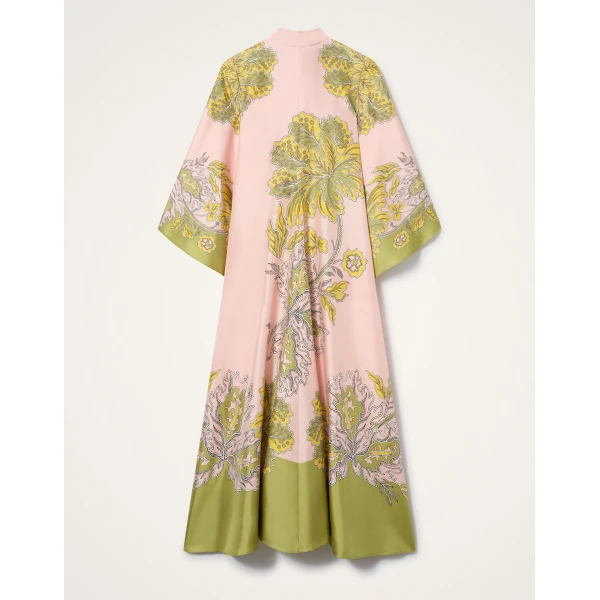 La DoubleJ Magnifico Dress Phoenix Placée Burgundy in Silk Twill - Dresses - Milanese Maximalist Fashion at Coveti