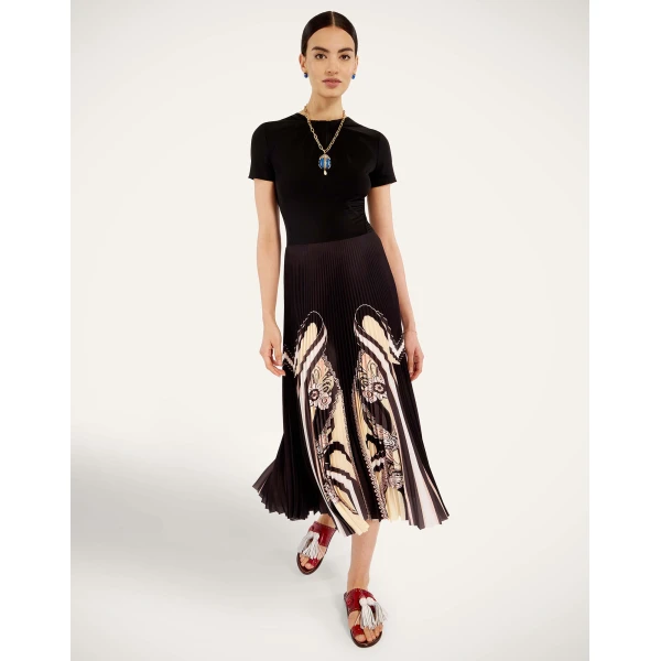 La DoubleJ Magnifico Dress Queen Peony Placée Blue in Silk Twill - Dresses - Milanese Maximalist Fashion at Coveti