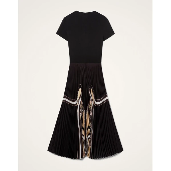 La DoubleJ Magnifico Dress Queen Peony Placée Blue in Silk Twill - Dresses - Milanese Maximalist Fashion at Coveti