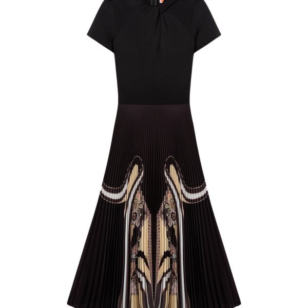 La DoubleJ Magnifico Dress Queen Peony Placée Blue in Silk Twill - Dresses - Milanese Maximalist Fashion at Coveti