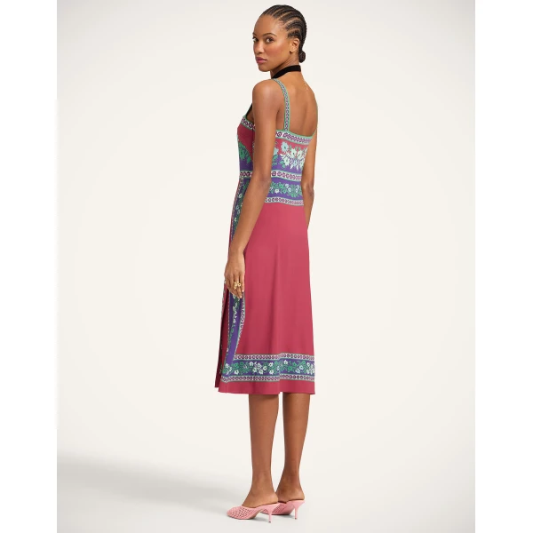 La DoubleJ Magnifico Dress Regalia Placée Red in Silk Twill - Dresses - Milanese Maximalist Fashion at Coveti