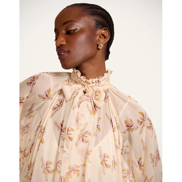 La DoubleJ Magnifico Dress Selva Placée Blue in Silk Twill - Dresses - Milanese Maximalist Fashion at Coveti