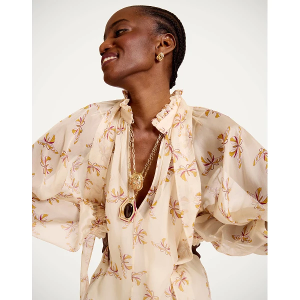 La DoubleJ Magnifico Dress Selva Placée Blue in Silk Twill - Dresses - Milanese Maximalist Fashion at Coveti