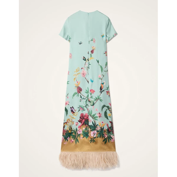 La DoubleJ Magnifico Dress Swathe Placée Pink in Silk Twill - Dresses - Milanese Maximalist Fashion at Coveti