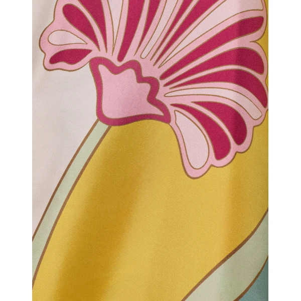 La DoubleJ Magnifico Dress Tulip Placée Green in Silk Twill - Dresses - Milanese Maximalist Fashion at Coveti