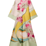 La DoubleJ Magnifico Dress Tulip Placée Green in Silk Twill - Dresses - Milanese Maximalist Fashion at Coveti