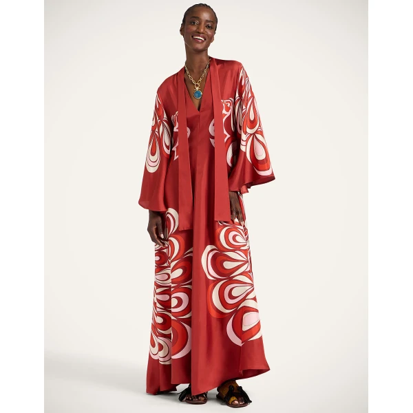 La DoubleJ Magnifico Dress Winter Jasmine in Twill Silk - Dresses - Milanese Maximalist Fashion at Coveti