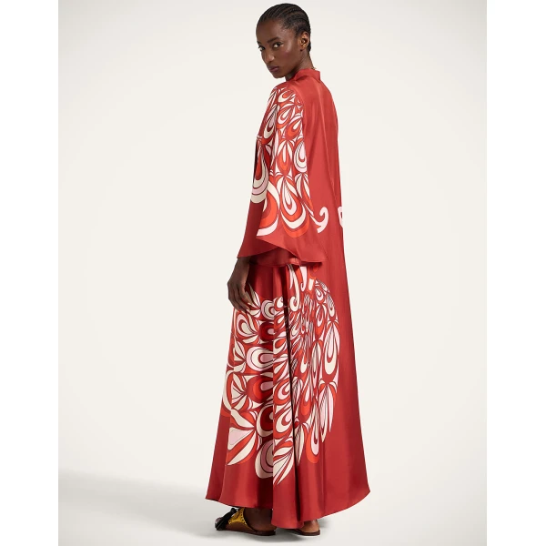 La DoubleJ Magnifico Dress Winter Jasmine in Twill Silk - Dresses - Milanese Maximalist Fashion at Coveti