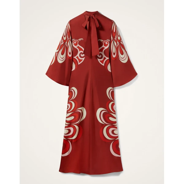 La DoubleJ Magnifico Dress Winter Jasmine in Twill Silk - Dresses - Milanese Maximalist Fashion at Coveti