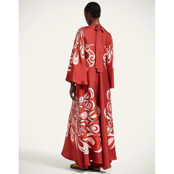 La DoubleJ Magnifico Dress Winter Jasmine in Twill Silk - Dresses - Milanese Maximalist Fashion at Coveti