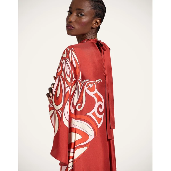 La DoubleJ Magnifico Dress Winter Jasmine in Twill Silk - Dresses - Milanese Maximalist Fashion at Coveti