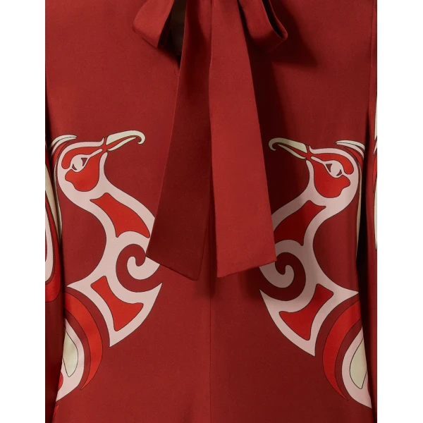 La DoubleJ Magnifico Dress Winter Jasmine in Twill Silk - Dresses - Milanese Maximalist Fashion at Coveti