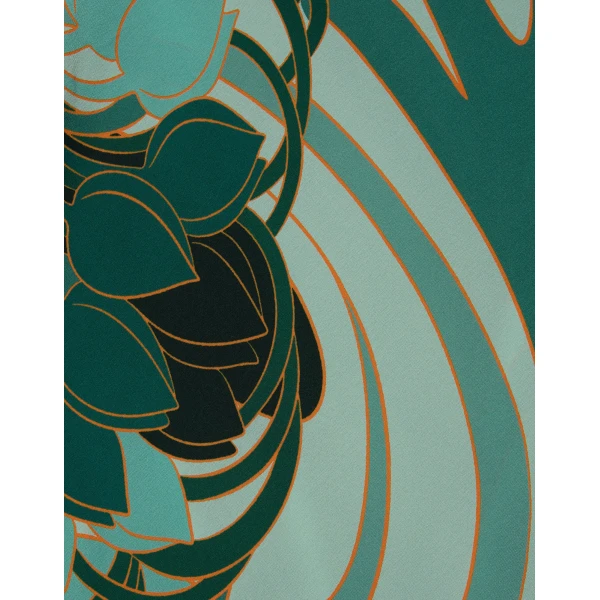 La DoubleJ Marlene Dress Blooming Tulip Placée Mint in Crepe De Chine - Dresses - Milanese Maximalist Fashion at Coveti